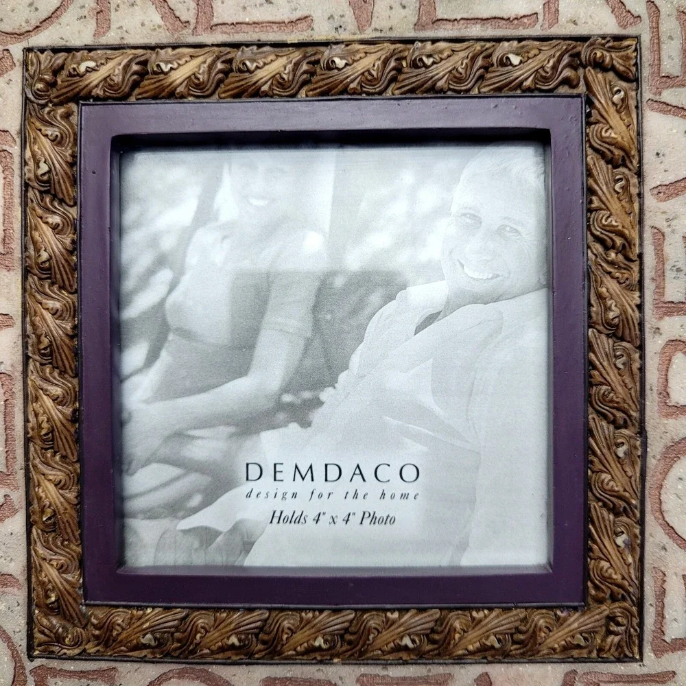 Vintage Y2K FOREVER Picture Frame 4X4, Demdaco Heartstone Bill Stross faux stone